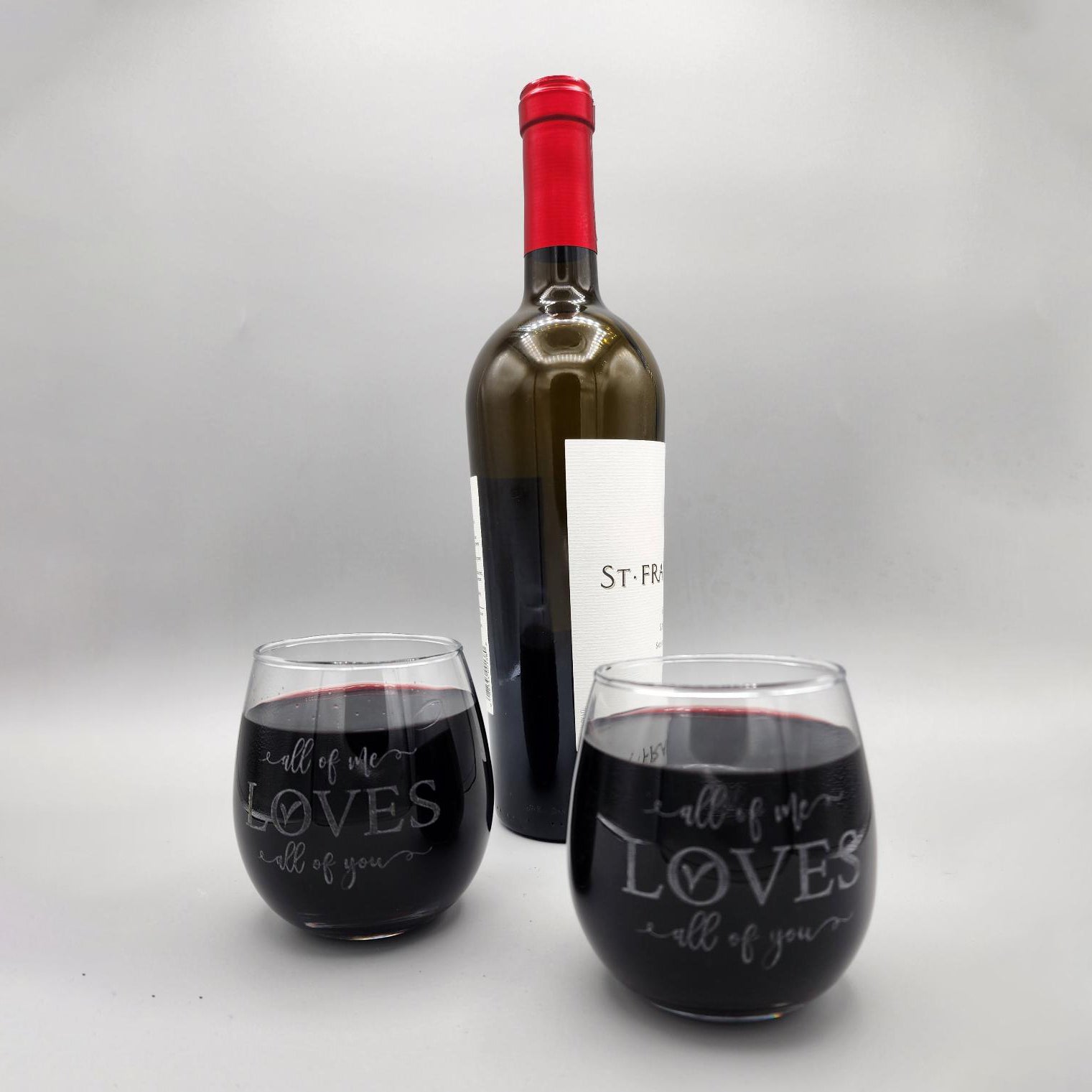 Engraved Wine Glass, Stemless Glass, Personalized, Wife, Girlfriend, Keepsake, Romantic, Sweetheart