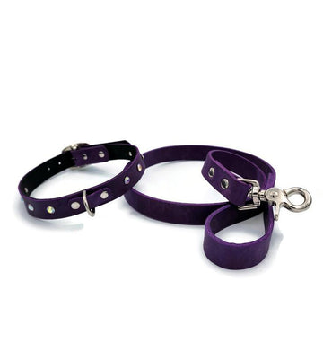 Luxury Leather Collar and Leash Combo, Adjustable & Comfort Fit, Stylish Walking Gear, Artisan-Crafted