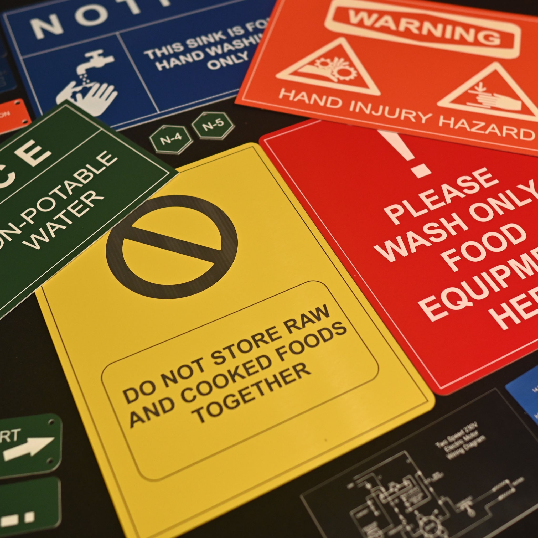 Plastic Laminate Health, Safety and Environmental Signage, Durable, Laser Engraved